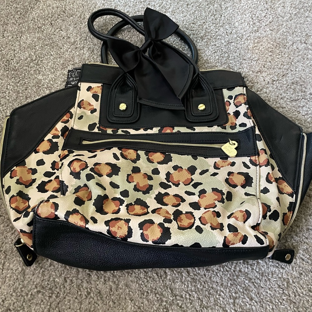 Leather Betsey Johnson animal print bag